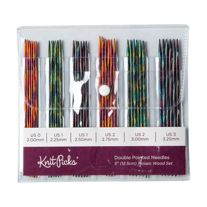 KnitPicks Knit Picks Double Pointed Wood Knitting Needle Set (Mosaic 5") - Image 1